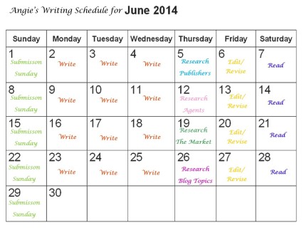 Writing Schedule for June